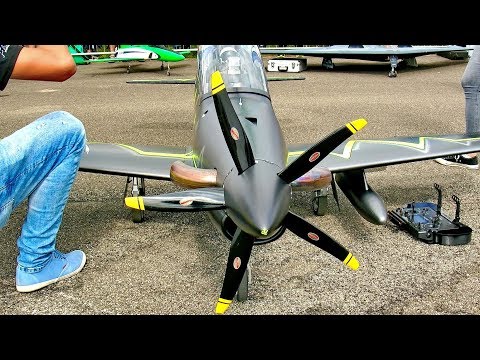 FASCINATING BIG RC PILATUS PC-21 SCALE MODEL TURBOPROP AIRCRAFT FLIGHT DEMONSTRATION