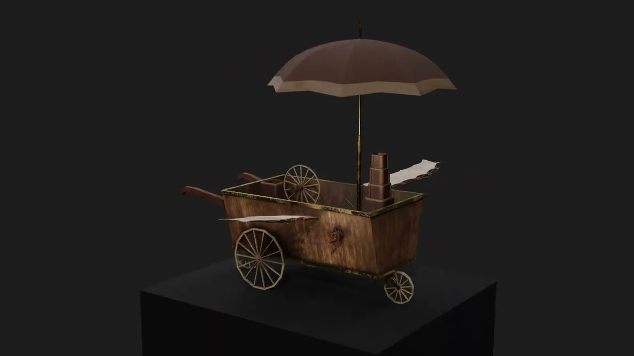 Flying Steampunk Cart 3D Model