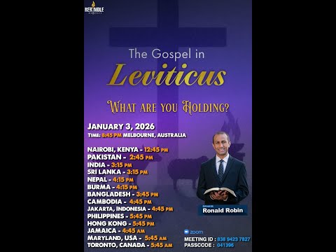 The Gospel in LEVITICUS - WHAT ARE YOU HOLDING - 03 January 2026