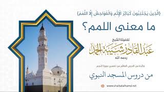 صورة 151.  {الذين يجتنبون كبائر الإثم والفواحش إلا اللمم} ما معنى اللمم ؟ – الشيخ عبدالقادر شيبة الحمد