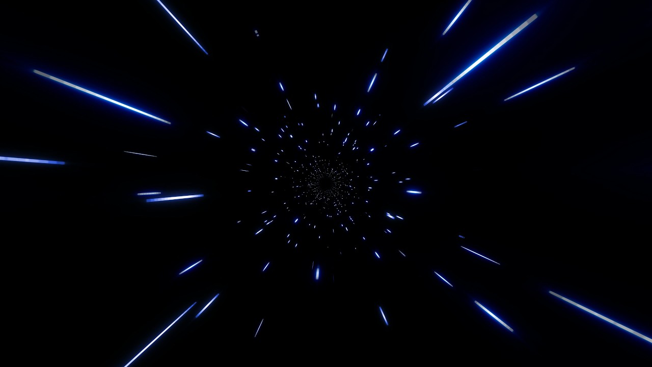 Abstract Fast Speed Blue Lights Hyperspace Effect 1hour Background Loop