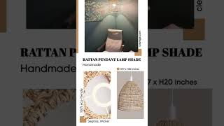 Natural Rattan Lamp Shade #shorts #lampshade #shade #shades #lamp #minimalist #cievege