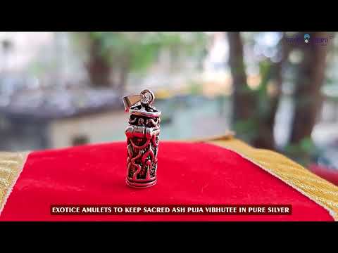 Exotice Amulets to keep sacred Ash Puja Vibhutee in Pure Silver video
