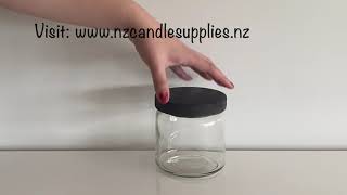 Apothecary Clear Glass Jar with Black Wooden Lid 500ml