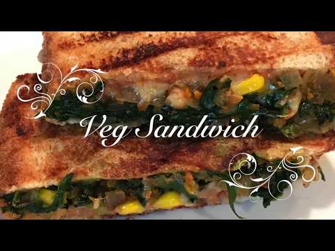 VegSandwich -Cheesy Veg Sandwich Recipe - Veg Cheese Sandwich -  Kids Lunch Box idea - Recipe Book Video