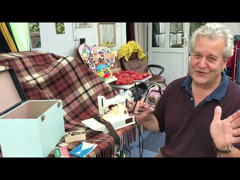 WHITE SCOTTISH SINGER 221K FEATHERWEIGHT SEWING MACHINE IN ACTION WITH ALEX ASKAROFF