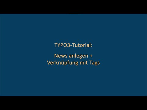 TYPO3-Tutorial: News anlegen