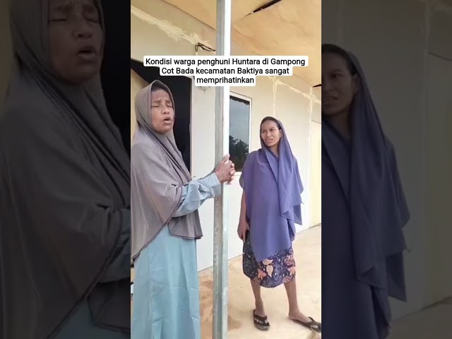 Warga penghuni huntara Gampong Cot Bada kecamatan Baktiya kabupaten Aceh Utara Memprihatinkan
