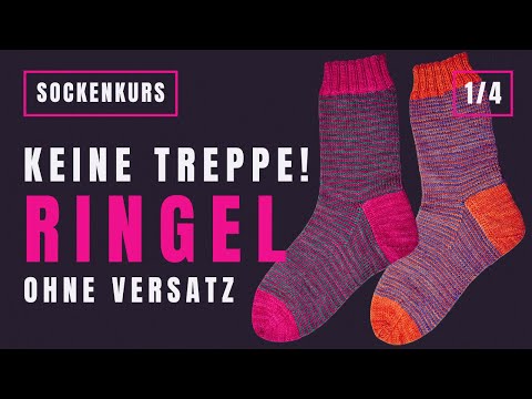 Knitting striped socks (without offset) | Part 1/4: Casting on + cuff