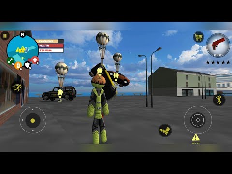 Stickman Rope Hero | FLYING CARS WITH BALLOONS | Android GamePlay FHD