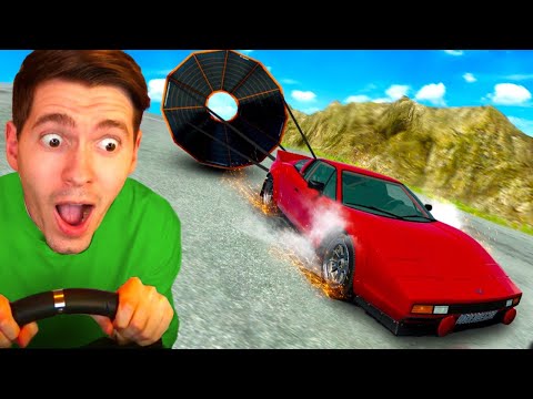 DESCI A LADEIRA com um CARRO PARAQUEDAS! - BeamNG Drive