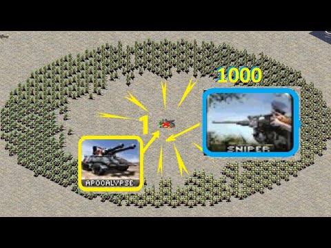 1000 Snipers Shooting at 1 Apocalypse - Red Alert 2 (Fully Upgraded)