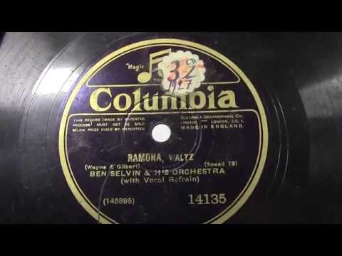 Ben Selvin orch. Ramona.  (1927).