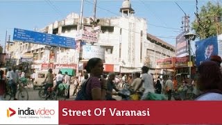 Bustling Street in Varanasi 