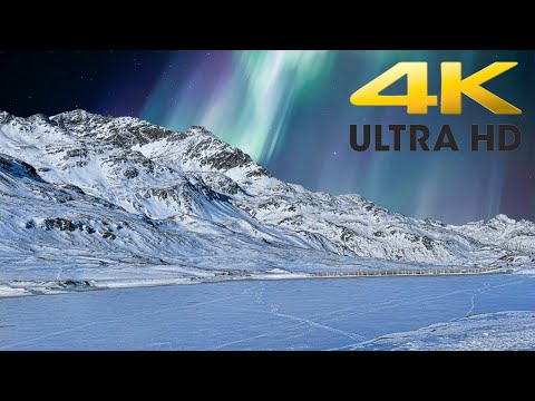 Peaceful Mountain Snow (+Music) 1 Hour Nature Relaxation Film - in 4K