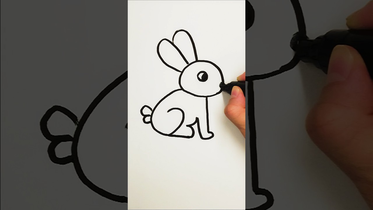How to draw rabbit with numbers 🐰🐇💕 #shorts #youtubeshorts #art #drawing #easydrawing #howto