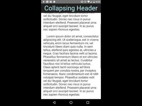 NativeScript Collapsing Header. Click to Play