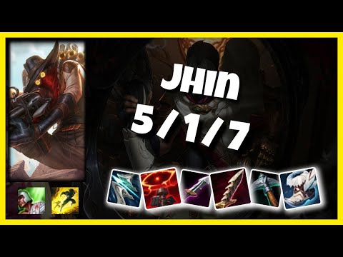 Jhin 11.5 Gameplay Challenger Replay Bot Lane - S11 (5/1/7) - KOREAN