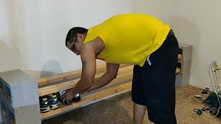 DIY SHOE RACK CINDER BLOCK SHOE RACK 2X4 SHOE RACK NIKE  AIR MAX SNEAKER COLLECTION