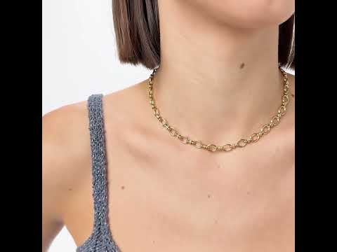 Moderní pozlacený řetízek Chunky SHK109