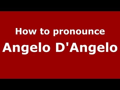 How to pronounce Angelo D'Angelo (Italian/Italy)  - PronounceNames.com