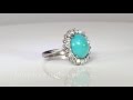 Exceptional 7 48ct T W 1970 S Robin S Egg Blue Turquoise Diamond Halo Ring Platinum