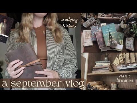 a cozy, september reading & study vlog // autumn vibes, viking history, classic literature, teaching