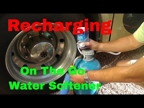 Fulltime RV Living. Recharging A portable Water Softener..On The Go Water Softener