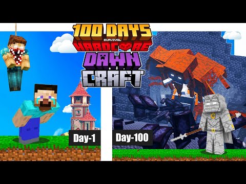 I Survive 100 Days in DawnCraft (DEFEAT ALL BOSS)