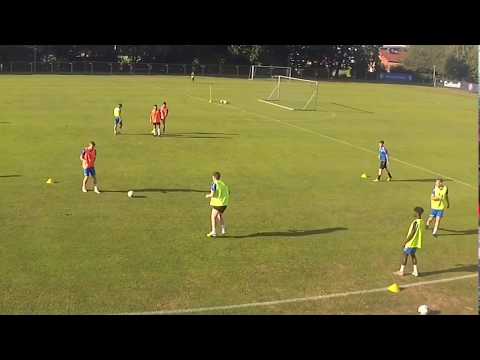 Football training: Passing exercise - one-two with deep pass