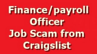 Another Scam Job Offer From Craigslist