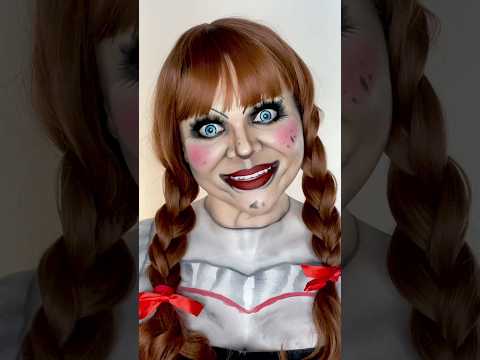 Versuche nicht zu blinzeln 😳 #Annabelle Makeup Transformation! #theconjuring #lastrites #hallowee...