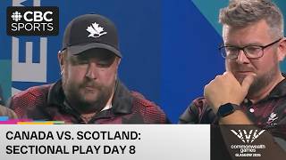 TIE-BREAK BOWLS: Canada vs. Scotland in men's pairs sectional play on Day 8 of Commonwealth Games