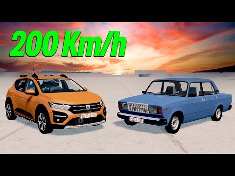 SANDERO STEPWAY 2022 vs LADA VAZ2107 200 Km/h CRASH TEST! - BeamNG