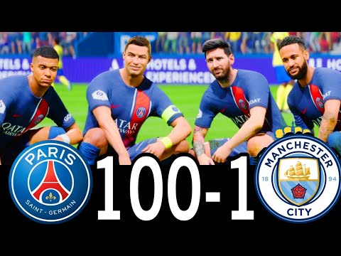 FIFA 25- MESSI RONALDO NEYMAR & MBAPPE | ALL STARS | PSG 100-0 MANCHESTER CITY #fc25