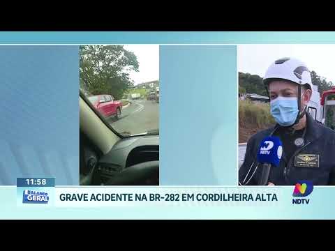 Grave acidente na BR-282 em Cordilheira Alta mobiliza equipes