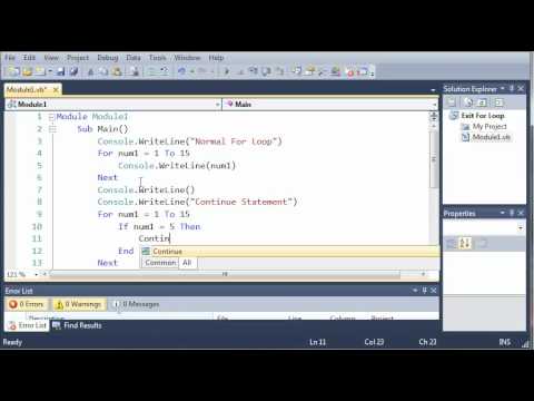 Visual Basic Tutorial 29 Continue For Youtube