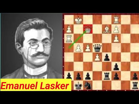 Emanuel Lasker vs James Hanham . Emanuel Lasker chess game. Lasker amazing chess.lasker sacrifices.
