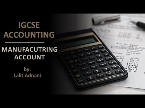 Accounting for IGCSE - Video 30 - Manufacturing Account