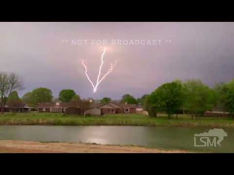 04-16-2022 Huntsville, AL - Incredible Ground to Cloud Upward lightning in slow mo