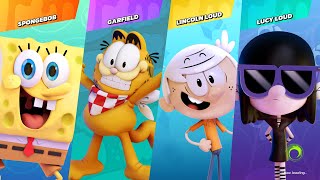 Nickelodeon All-Star Brawl - Spongebob & Garfield   vs Lincoln Loud & Lucy Loud - Gameplay PC