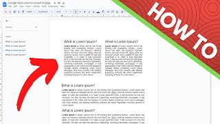 Google Docs columns on part of page