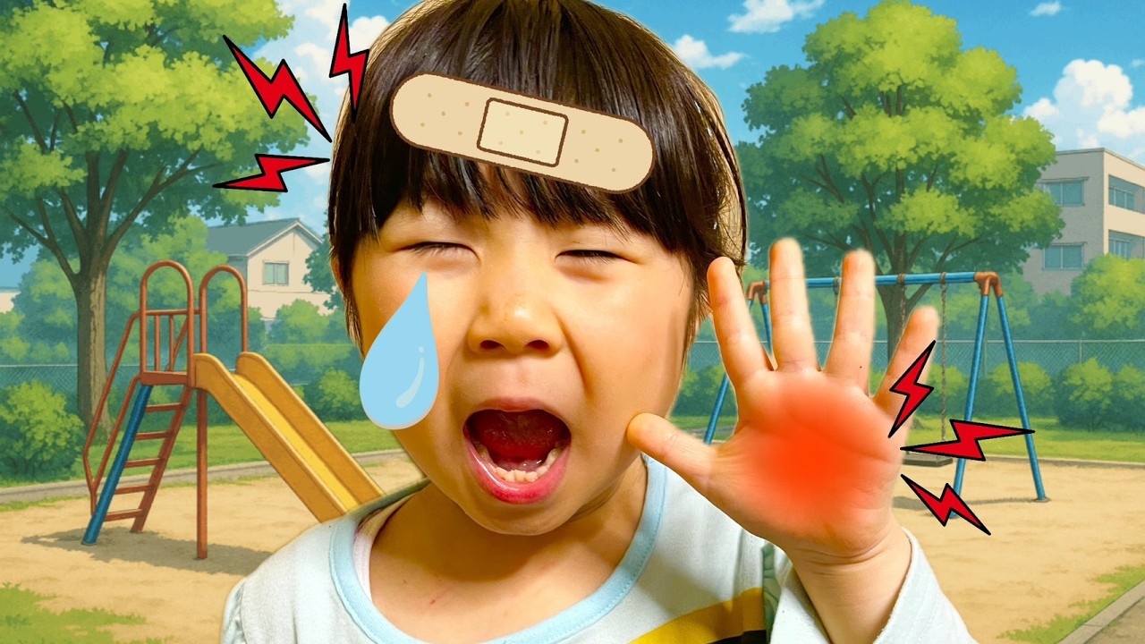 【寸劇】公園でケガしちゃった！？ばんそうこうで手当てして！ The Boo Boo Song【ごっこ遊び 手当ごっこ】Original Song Boo-Boo Bye-Bye ブーブーバイバイ