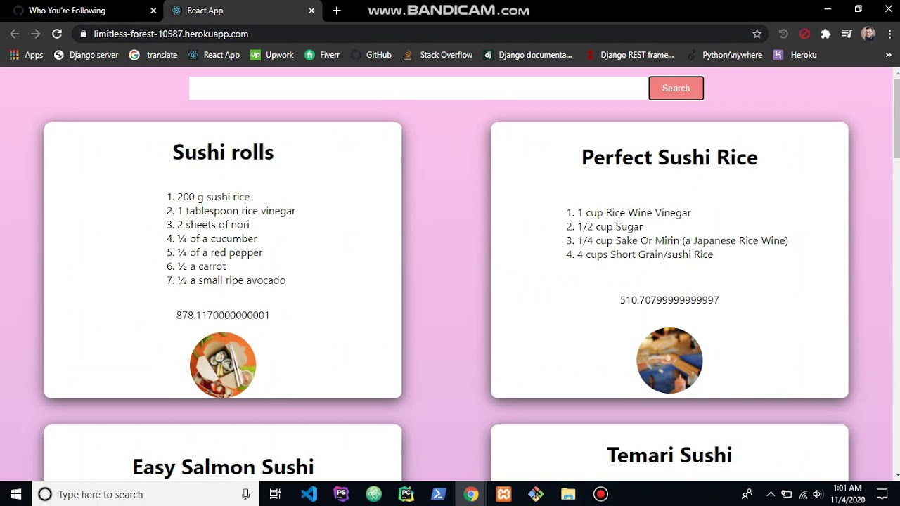 Recipe app using React