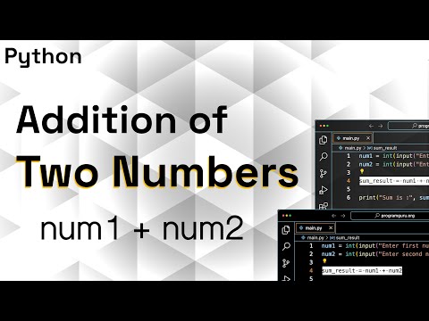 Python Program To Add Two Numbers Using Addition Operator Python For Beginners