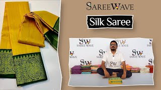 Yellow & Green Big Border Soft Silk Saree