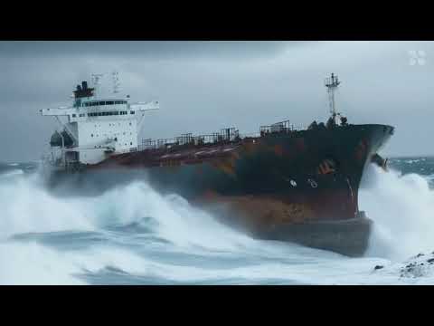 The Precious North Sea - Giant Sea Waves destruction of big ship and cities [ Ai Version ]