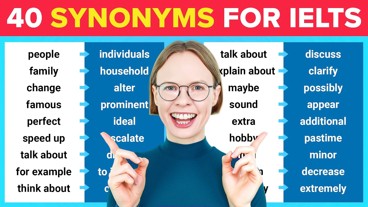 IELTS Vocabulary Synonyms for the 40 Most Commonly Used Words