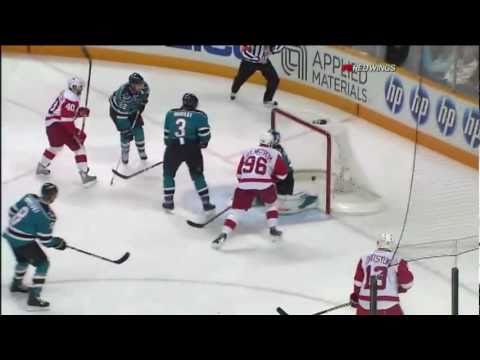 Henrik Zetterberg amazing hand-eye goal Against Sharks - NHL Fox Sports Detriot Feed
