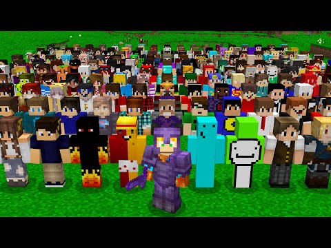 50 Youtubers Invade My World - You Won't Believe What Happens Next!